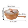 Ceramic Wok With Lid Non Stick Clay Wok With Steamer Basket Clay Wok Miccro Pressure Wok Multifunctional Household Frying Pan