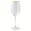 Thyme & Table Scalloped Wine Glass with Gold Rim