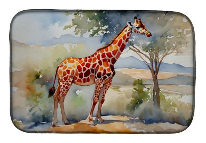 Giraffe Dish Drying Mat Absorbent Dish Drying Mat Pad for Kitchen Counter Dish Drainer Mat for Countertop, 14 x 21", Multicolor