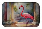 Flamingo Dish Drying Mat Absorbent Dish Drying Mat Pad for Kitchen Counter Dish Drainer Mat for Countertop, 14 x 21", Multicolor