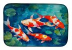 Koi Fish Dish Drying Mat Absorbent Dish Drying Mat Pad for Kitchen Counter Dish Drainer Mat for Countertop, 14 x 21", Multicolor