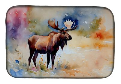 Moose Dish Drying Mat Absorbent Dish Drying Mat Pad for Kitchen Counter Dish Drainer Mat for Countertop, 14 x 21", Multicolor