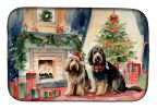 Otterhound Cozy Christmas Dish Drying Mat Absorbent Dish Drying Mat Pad for Kitchen Counter Dish Drainer Mat for Countertop, 14 x 21", Multicolor