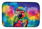 Hippie Animal Parrot Dish Drying Mat Absorbent Dish Drying Mat Pad for Kitchen Counter Dish Drainer Mat for Countertop, 14 x 21", Multicolor