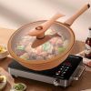 Ceramic Wok With Lid Non Stick Clay Wok With Steamer Basket Clay Wok Miccro Pressure Wok Multifunctional Household Frying Pan