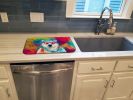 Hippie Animal Polar Bear Dish Drying Mat Absorbent Dish Drying Mat Pad for Kitchen Counter Dish Drainer Mat for Countertop, 14 x 21", Multicolor