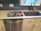 Hippie Animal Parrot Dish Drying Mat Absorbent Dish Drying Mat Pad for Kitchen Counter Dish Drainer Mat for Countertop, 14 x 21", Multicolor