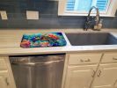 Loggerhead Sea Turtle Dish Drying Mat Absorbent Dish Drying Mat Pad for Kitchen Counter Dish Drainer Mat for Countertop, 14 x 21", Multicolor