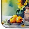 Sunflowers in Watercolor Dish Drying Mat Absorbent Dish Drying Mat Pad for Kitchen Counter Dish Drainer Mat for Countertop, 14 x 21", Multicolor