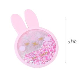 Cute Coasters Rabbit Romantic Cherry Blossom Season Ocean Quicksand Silicone Water Cup Mug Placemat Cushion Insulation robust (Color: Clear)